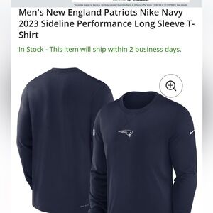 Men’s Medium Nike Navy Blue sideline performance long sleeve.